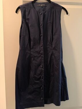 French Connection Sleeveless Linen Navy Mini Dress
